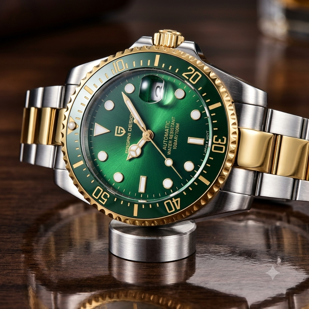 Pagani Design Submariner green gold edition