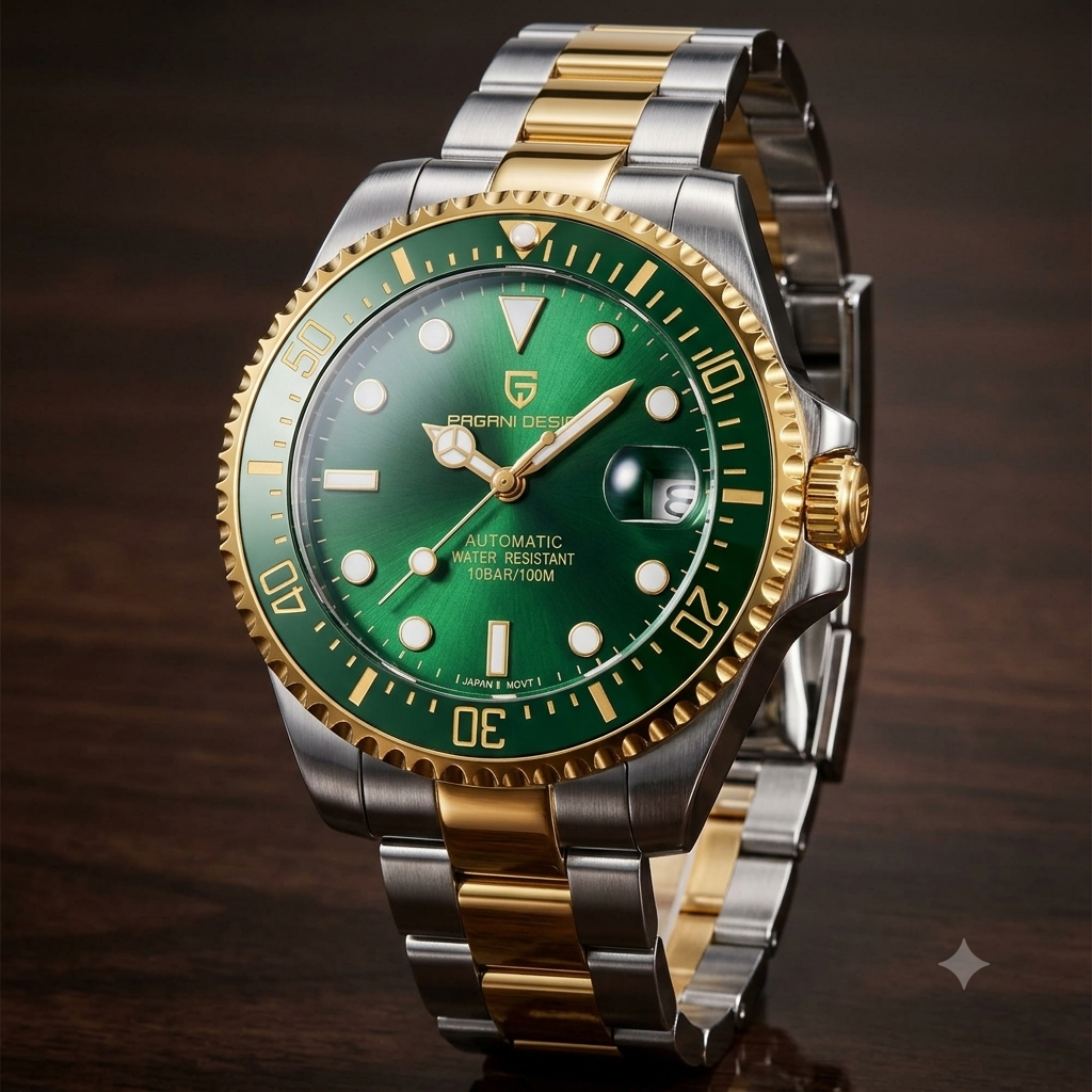 Pagani Design Submariner green gold edition