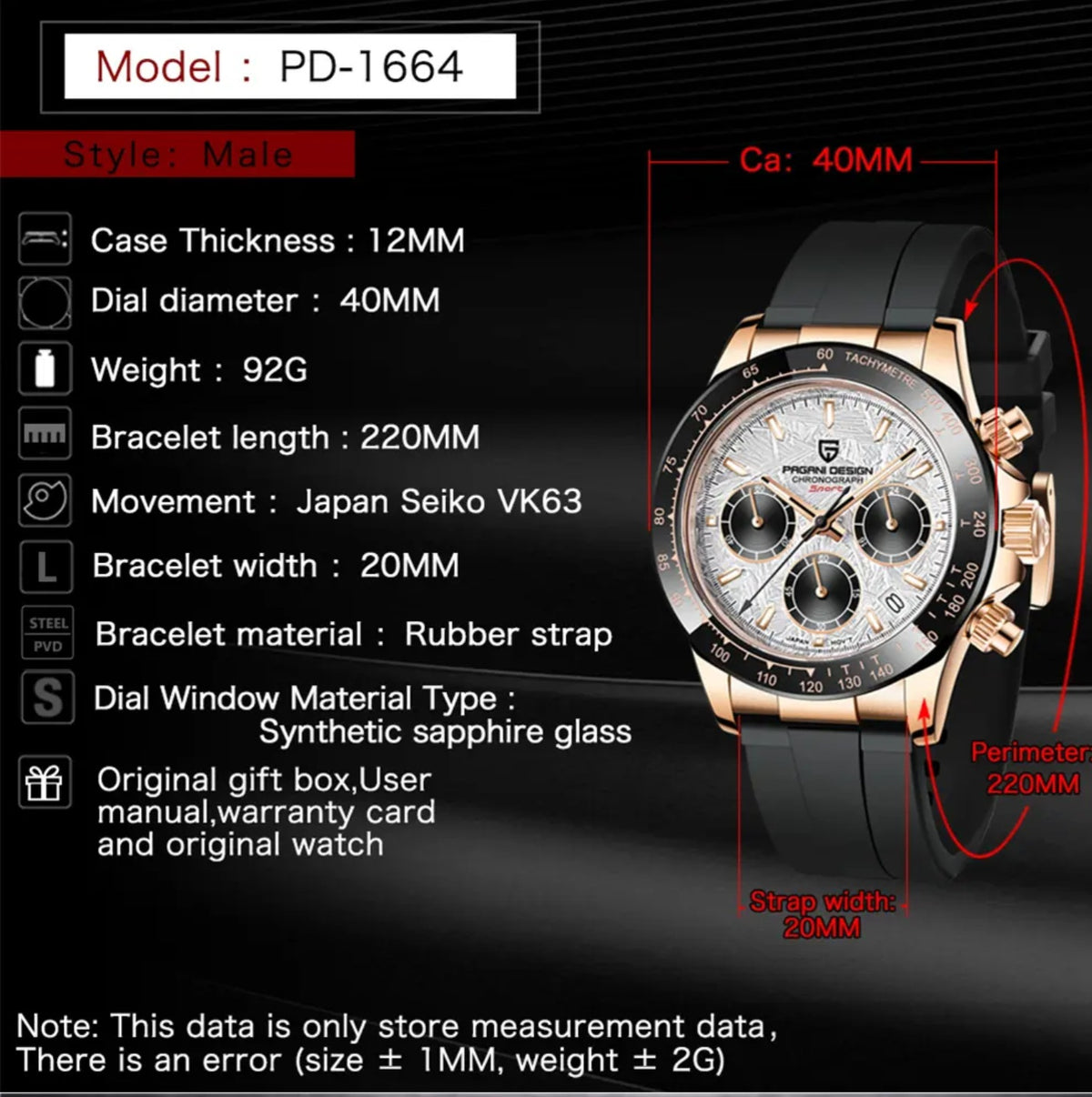 Pagani Design Daytona Oysterflex (Meteorite dial)